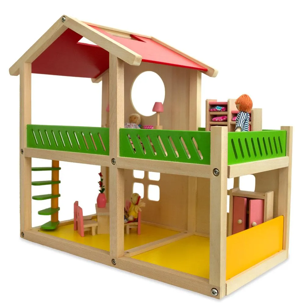 1 Bedroom Wooden Toy House 18.5 Inches