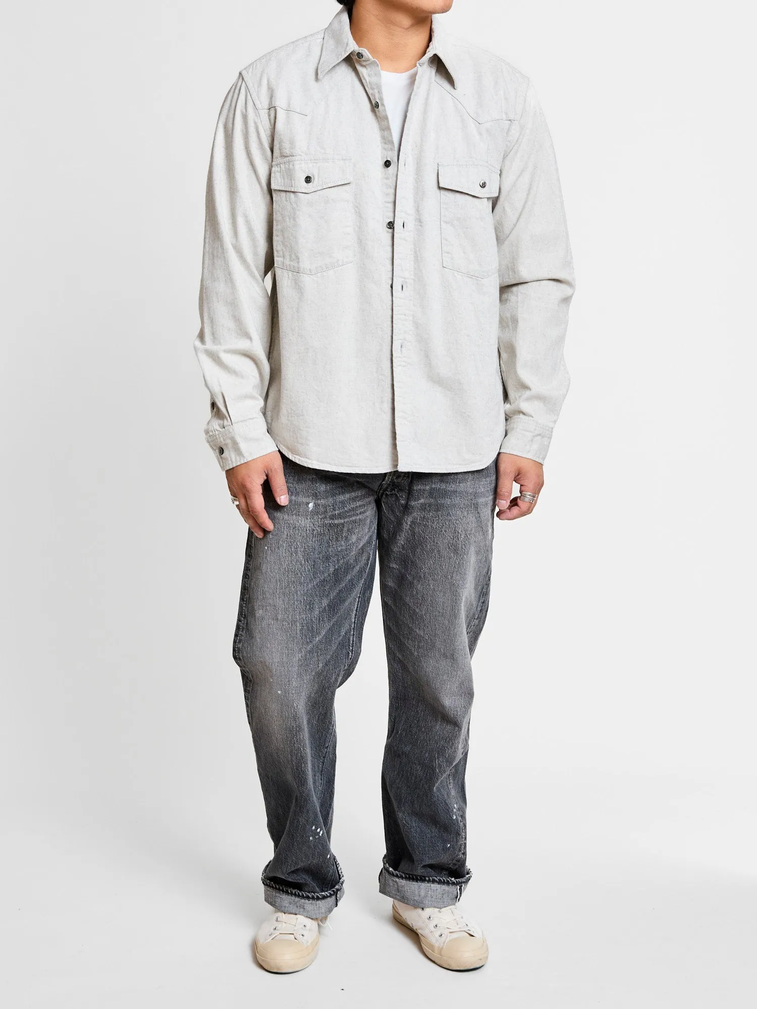 10oz Denim Western Shirt in Grey