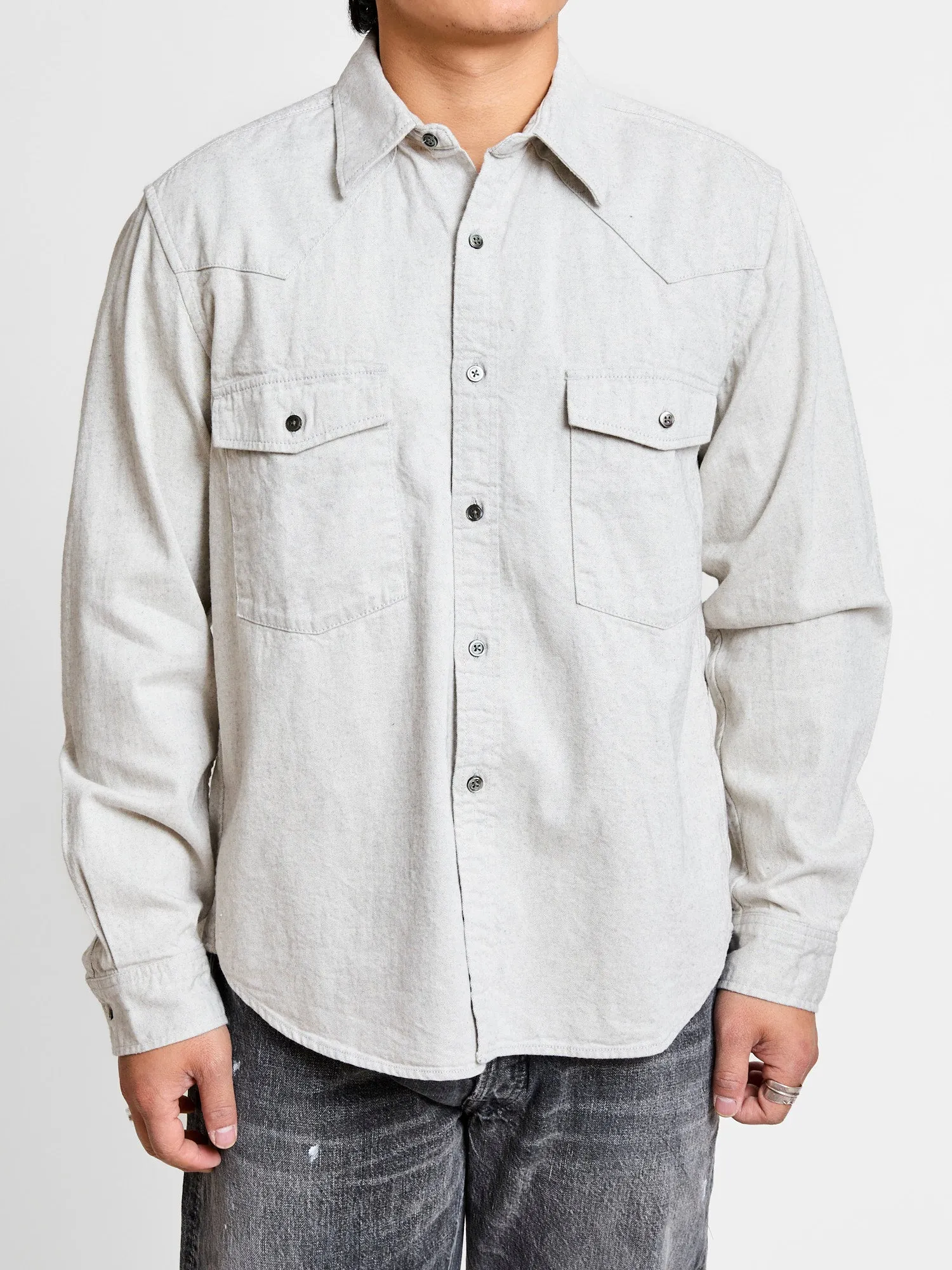 10oz Denim Western Shirt in Grey