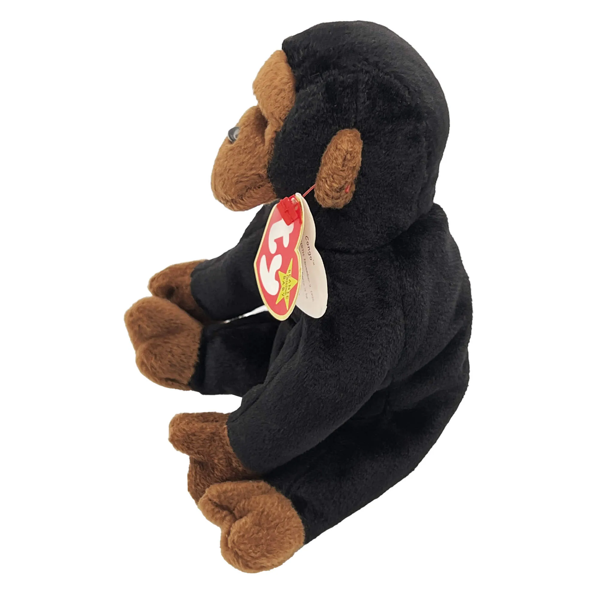 1996 Ty Congo Black Gorilla Plush Stuffed Toy - Original Beanie Babies Collection