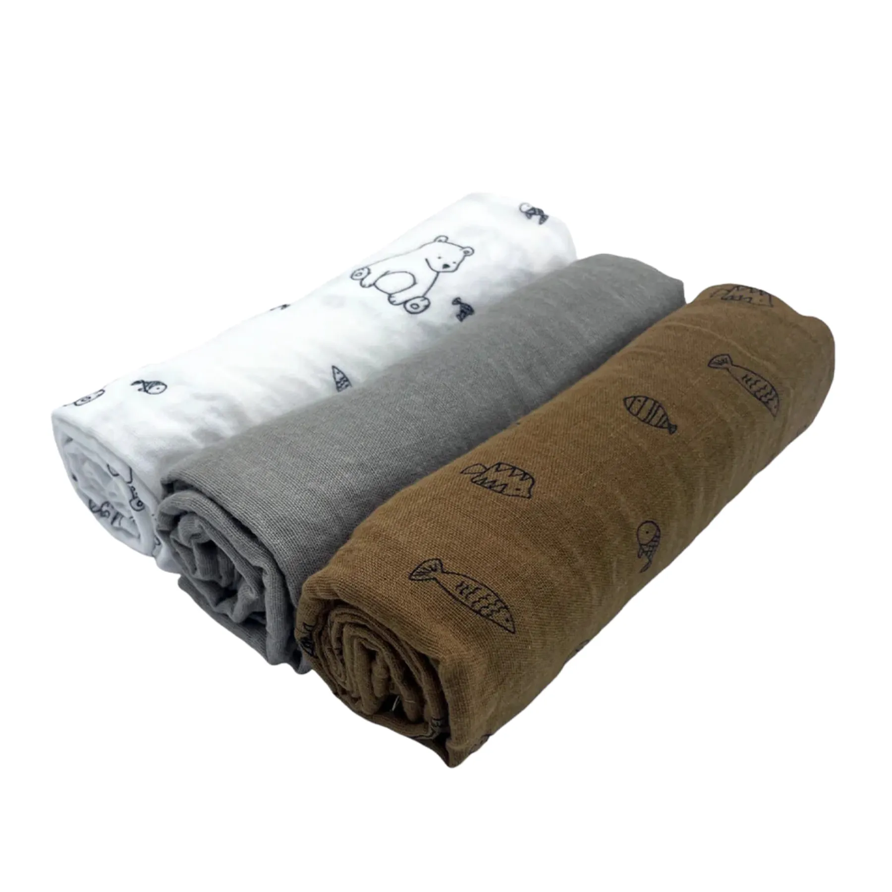 3 Pack Cotton Muslin Blankets