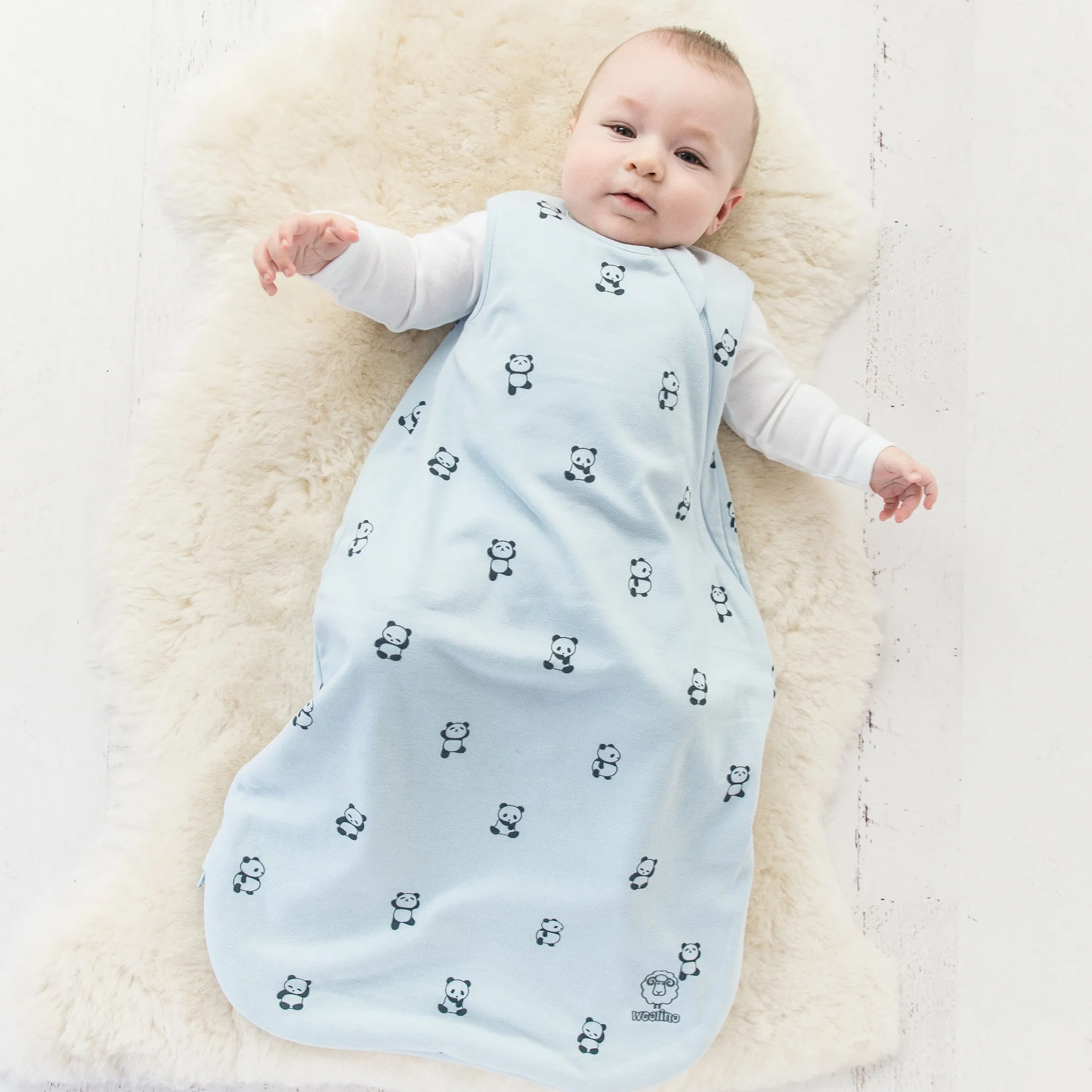 4 Season® Basic Baby Sleeping Bag, Merino Wool & Organic Cotton, Panda