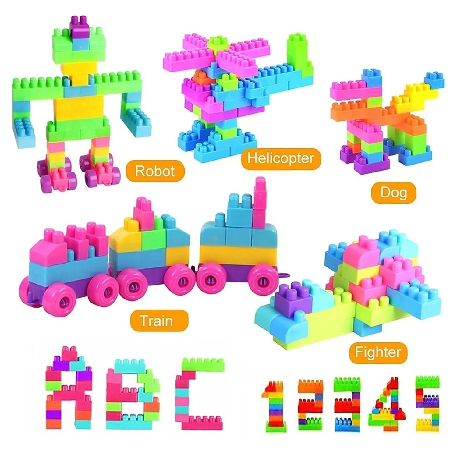 4627 A Building Blocks 60 Pc widely used by kids and children for playing and entertaining purposes among all kinds of household and official places etc.