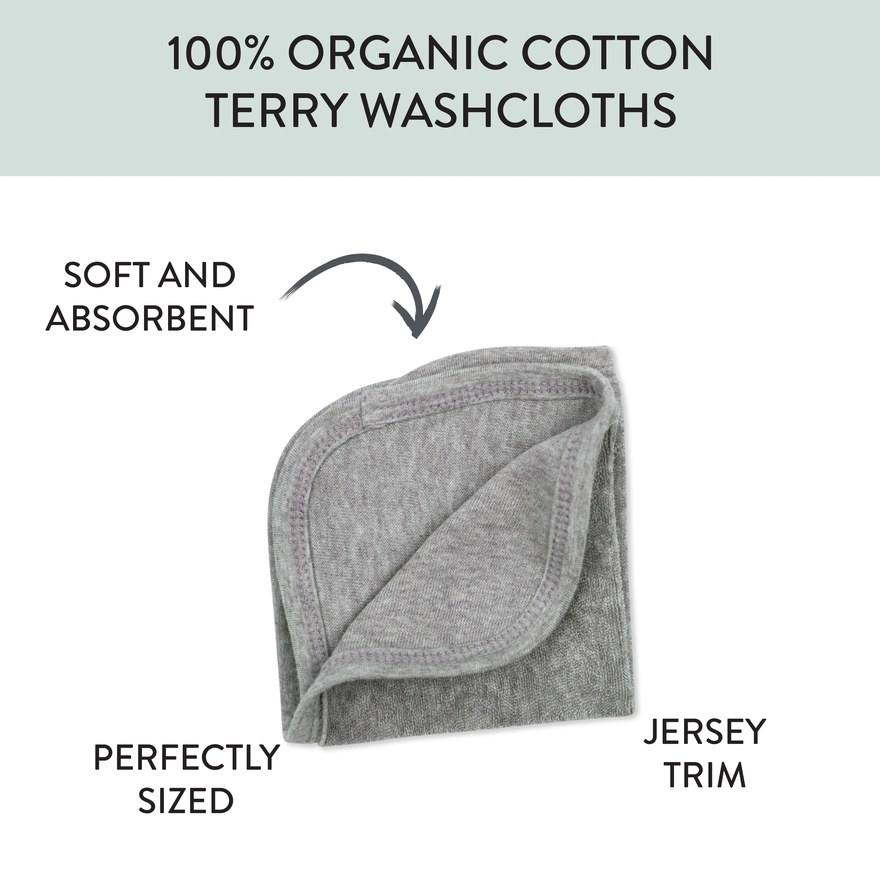 5-Pack Organic Cotton Washcloths