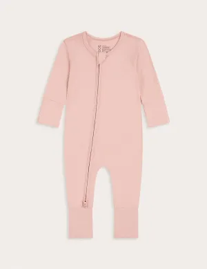 Baby Long Sleeve Romper - Dusty Pink