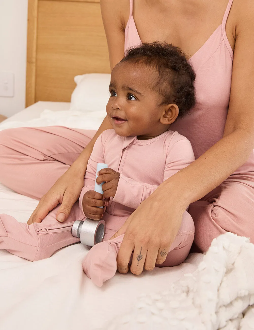 Baby Long Sleeve Romper - Dusty Pink