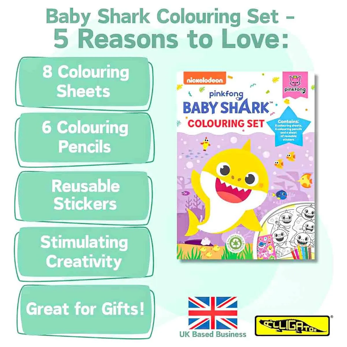 Baby Shark Colouring Set