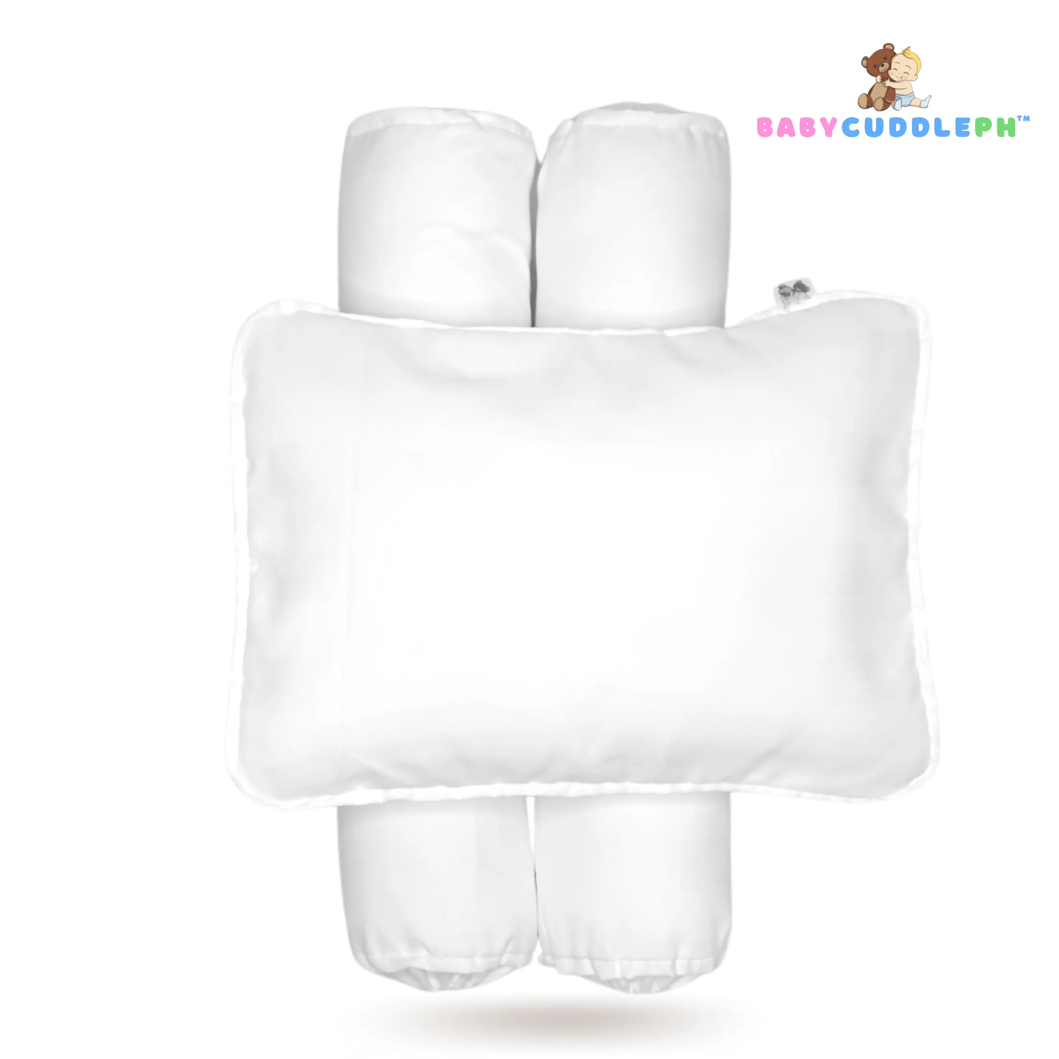 Babycuddleph Bolster Pillow Set Pure White