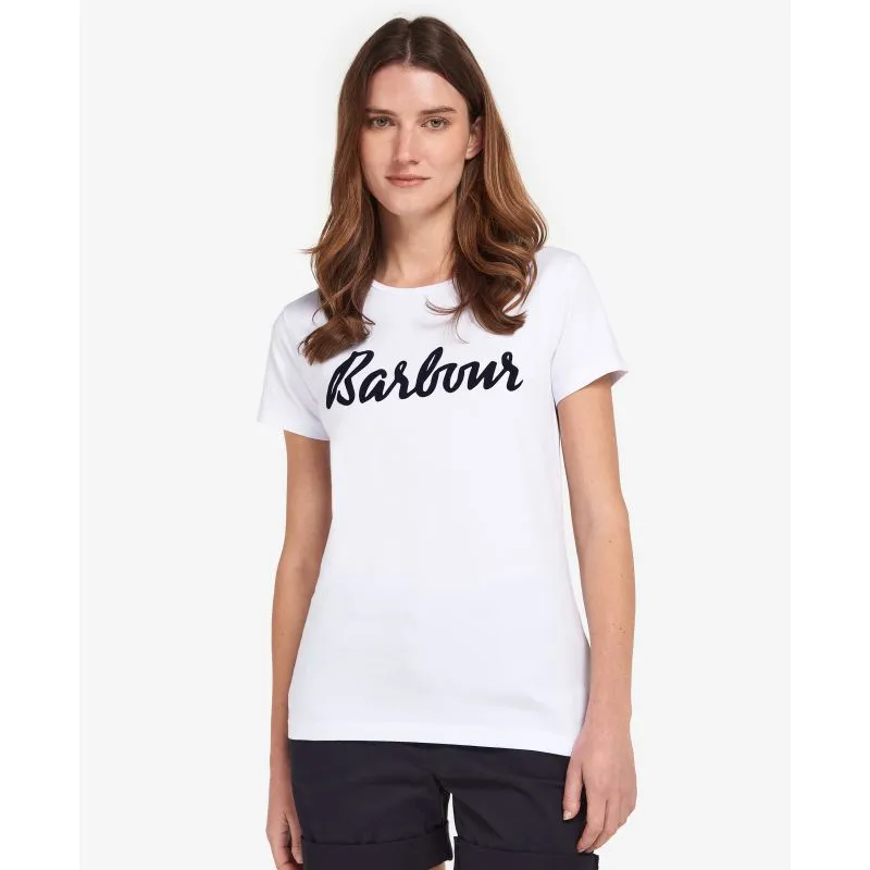 Barbour Otterburn Ladies T-Shirt - White/Navy