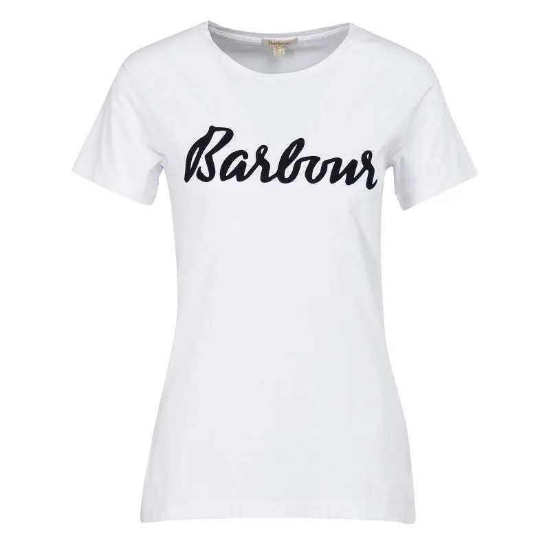 Barbour Otterburn Ladies T-Shirt - White/Navy