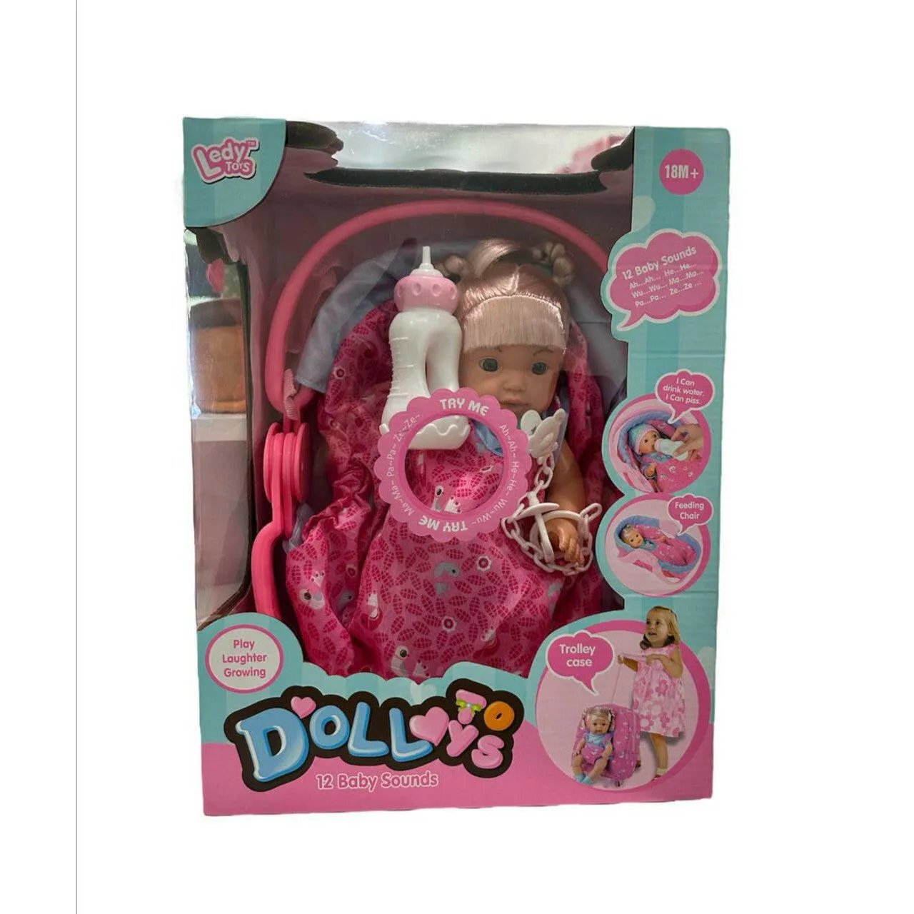 Doll Toys 5 in 1 Carrier 12 Baby Sounds Ages 18 M 