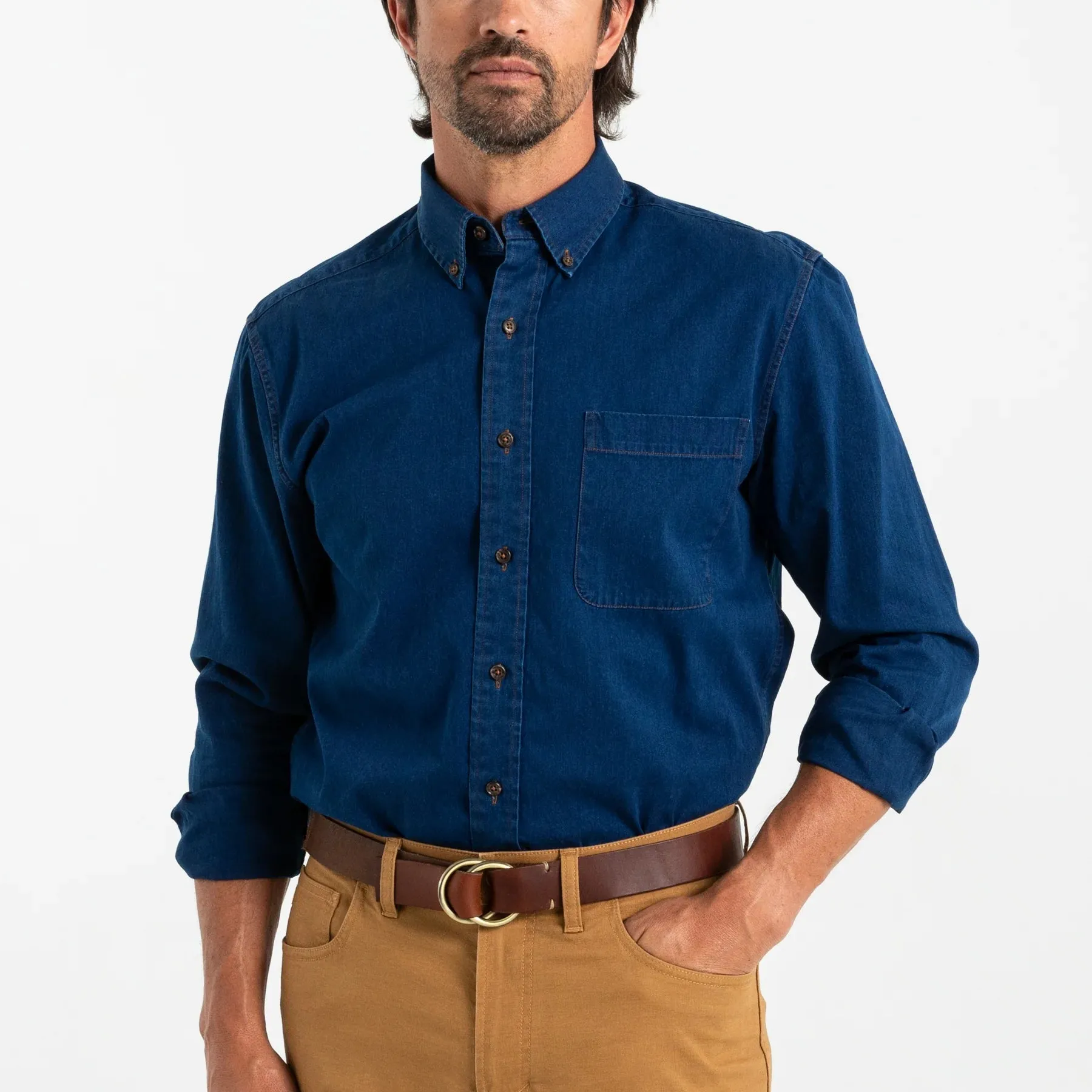 Duck Head Denim Sport Shirt Worley Solid