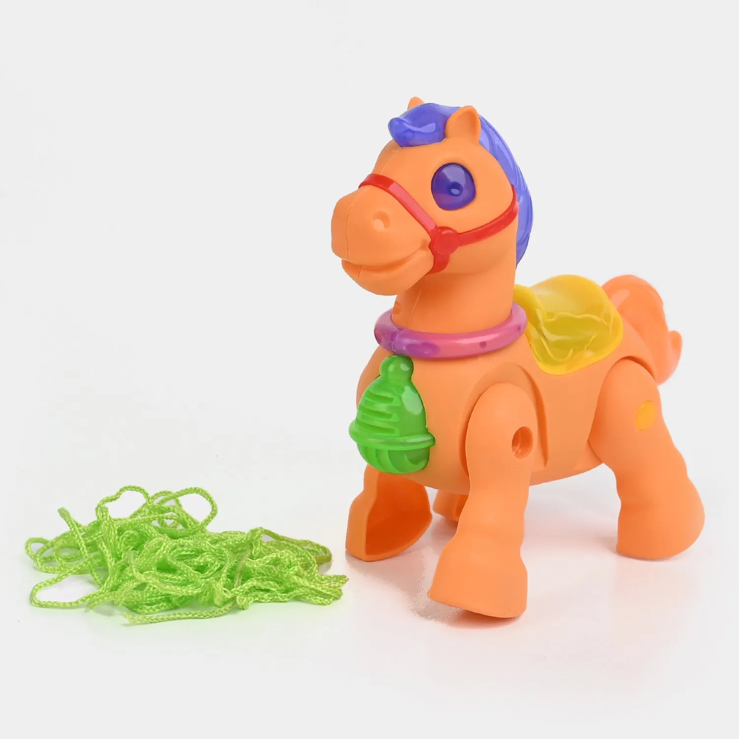 Electric Light & Music Walking Robot Along Horse Toy