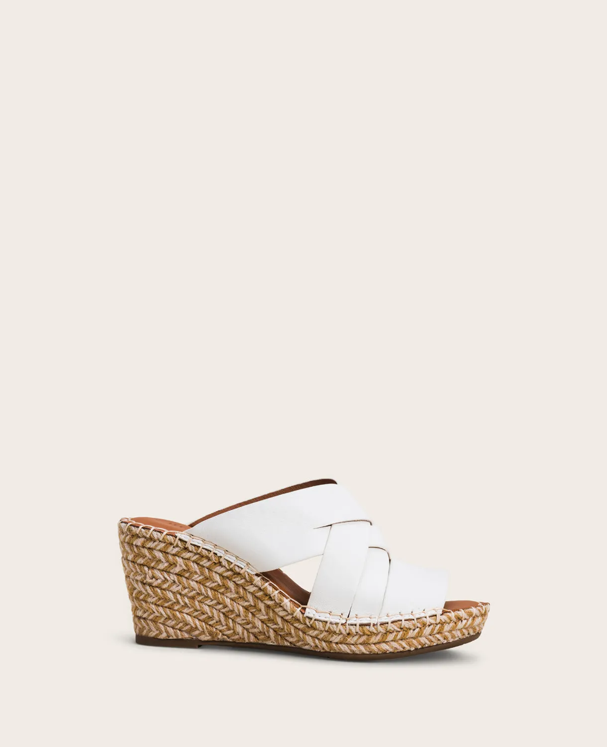 GENTLE SOULS - Charli Leather Woven Espadrille Wedge