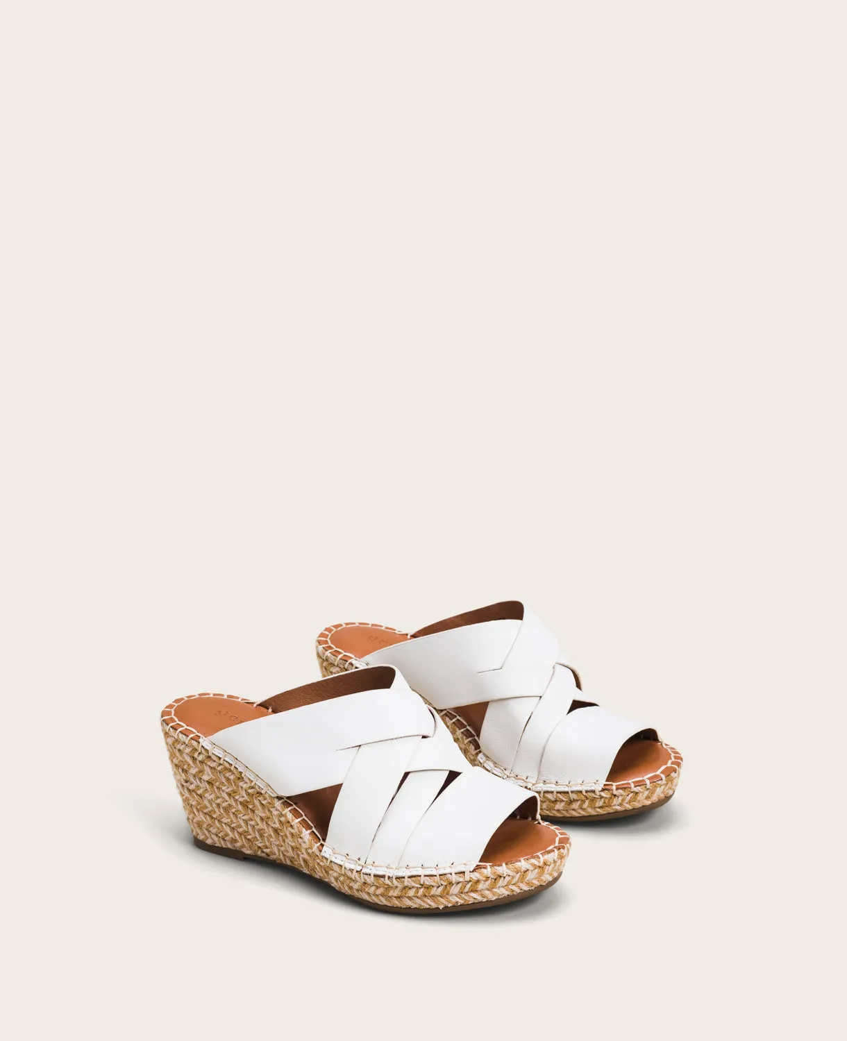 GENTLE SOULS - Charli Leather Woven Espadrille Wedge