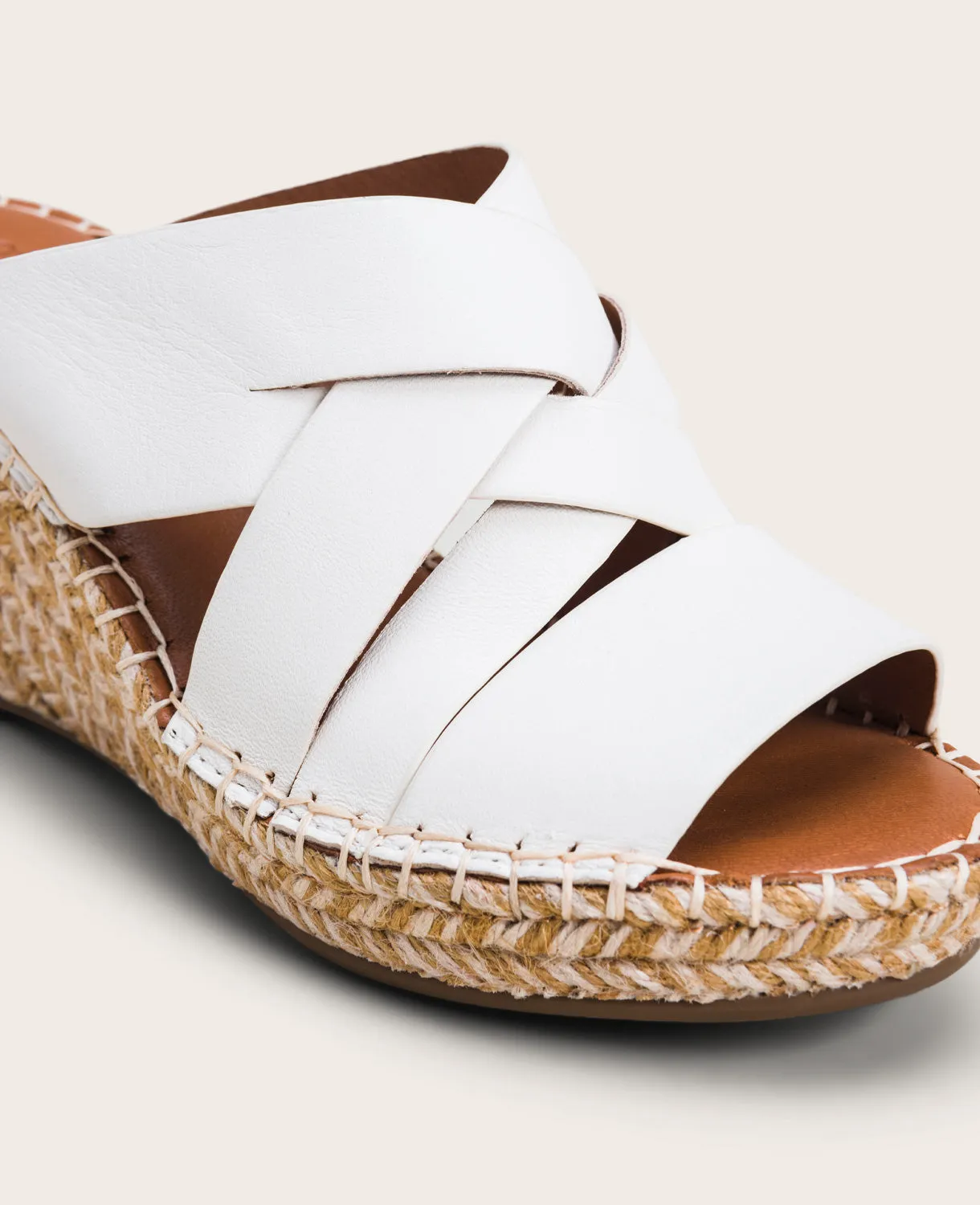 GENTLE SOULS - Charli Leather Woven Espadrille Wedge