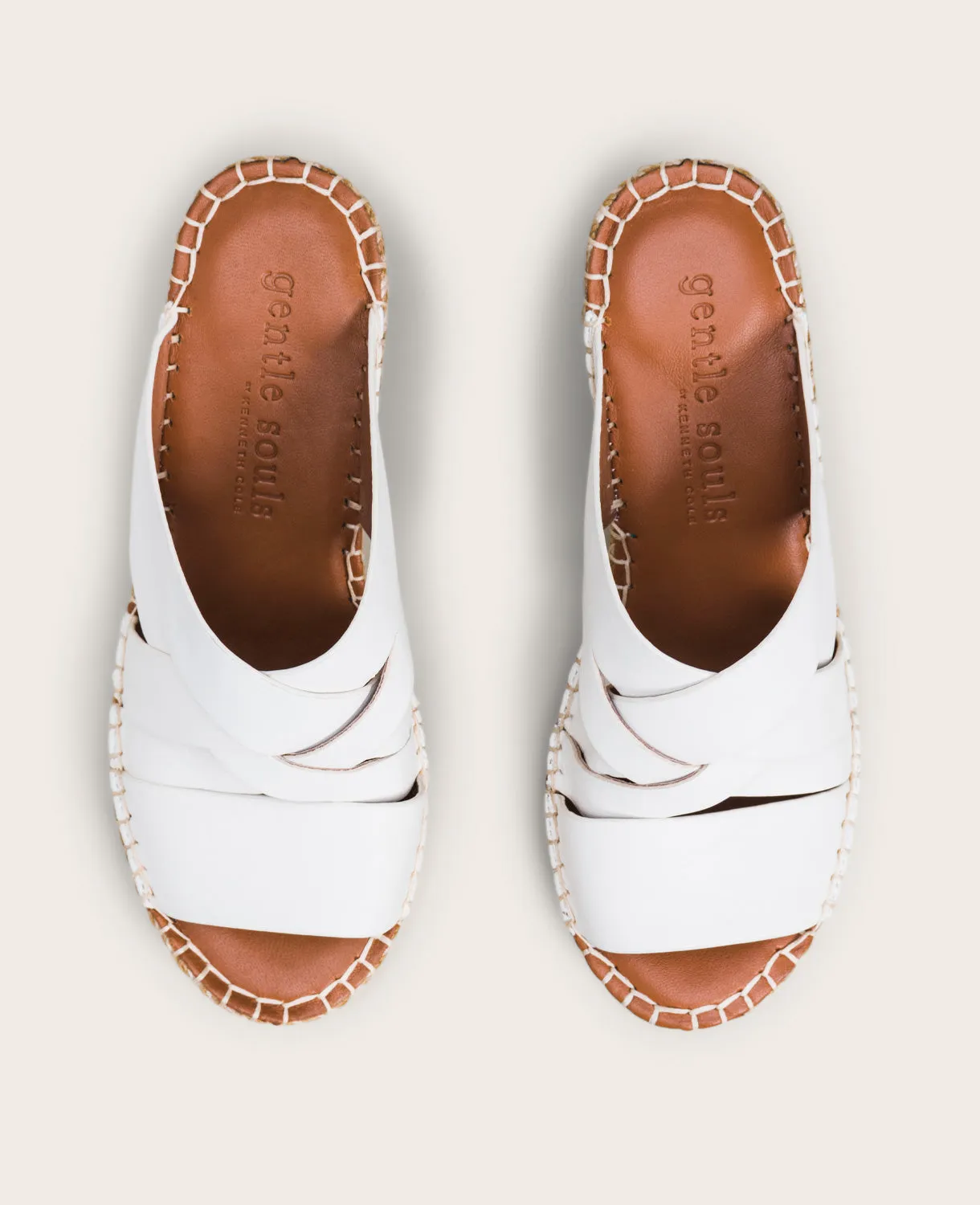 GENTLE SOULS - Charli Leather Woven Espadrille Wedge