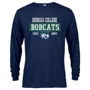 Georgia College GCSU Bobcats  Since 1889 Bar Mascot Logo Long Sleeve T-Shirt