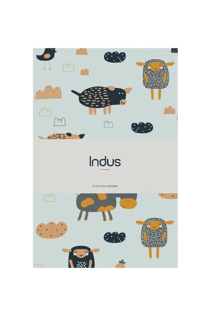 Indus - Baby Swaddle - Farmyard