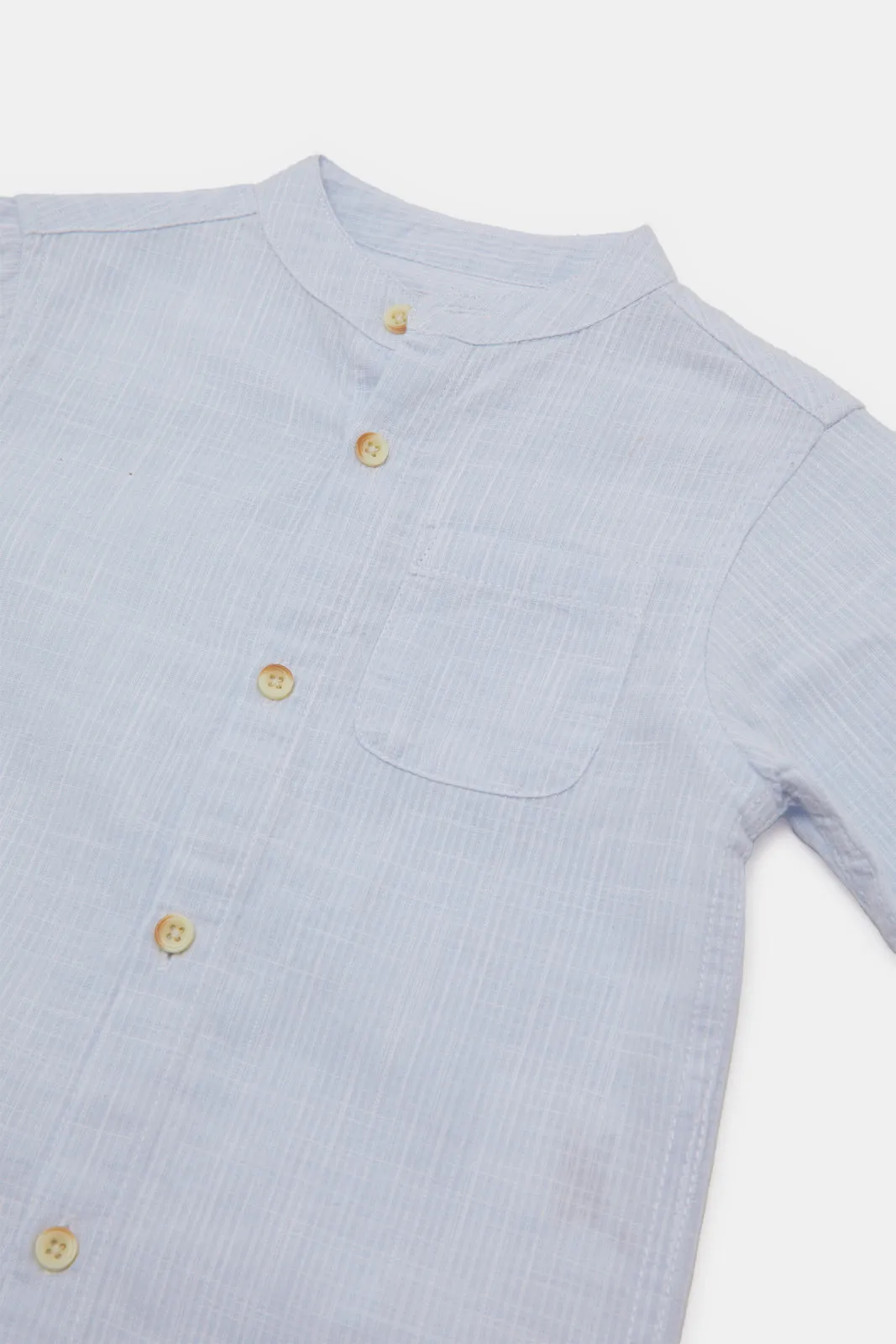 Infant Boys Blue Mandarin Kurta Shirt