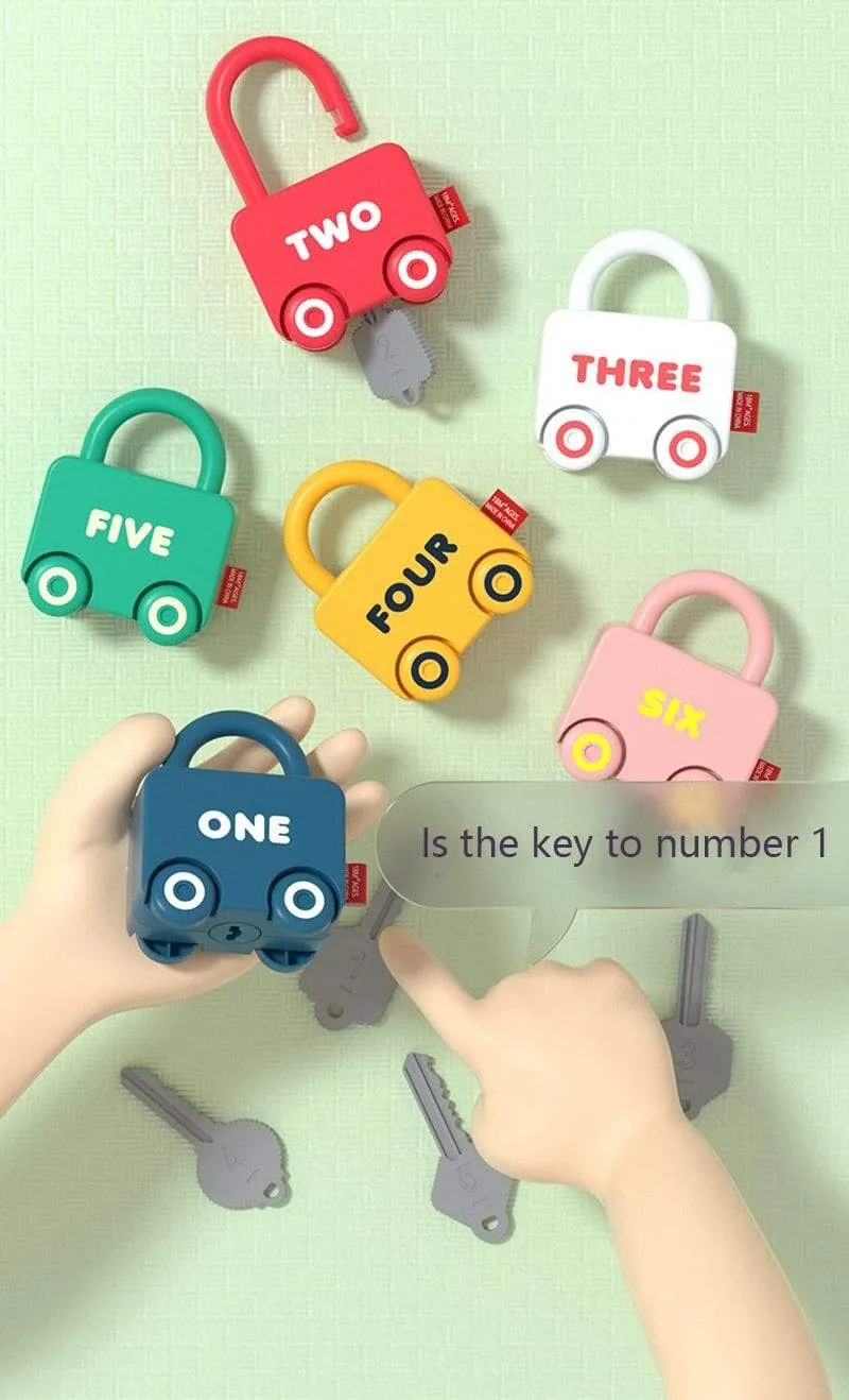 Kids Learning Locks with Keys Educational Preschool Numbers Matching & Counting Montessori Car Toys Teaching Aids Toys Games