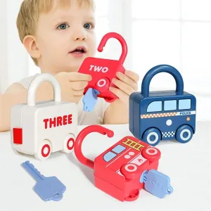 Kids Learning Locks with Keys Educational Preschool Numbers Matching & Counting Montessori Car Toys Teaching Aids Toys Games