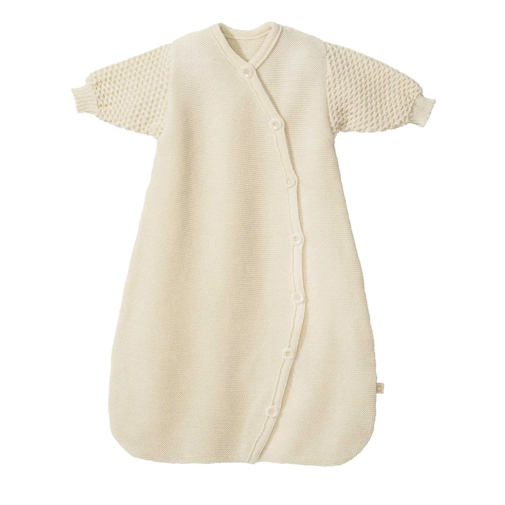 Knitted Sleeping Bag with Arms - Organic Merino Wool - Natural (0-18m)