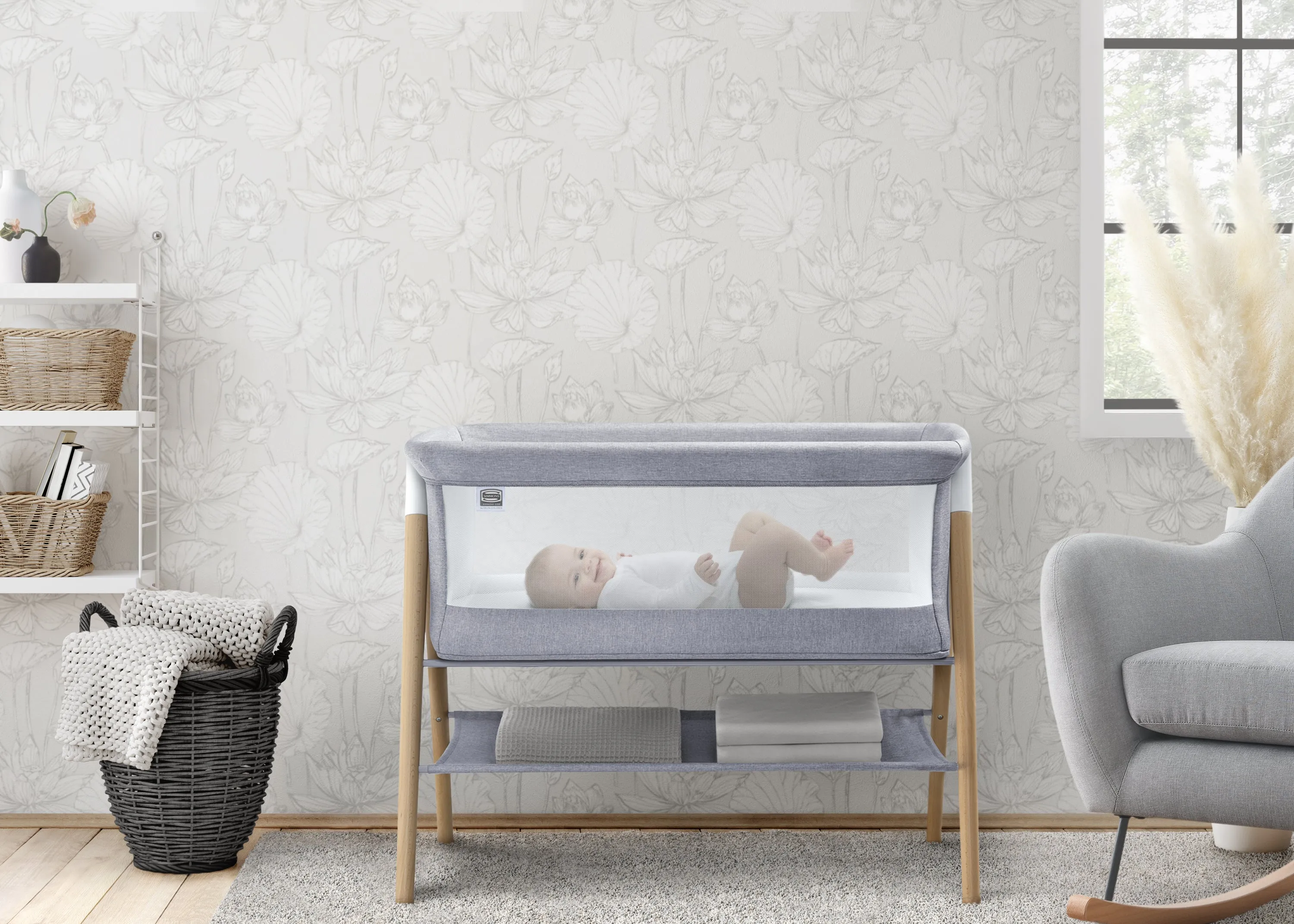 Koi by the Bed Bassinet with Natural Beechwood Legs