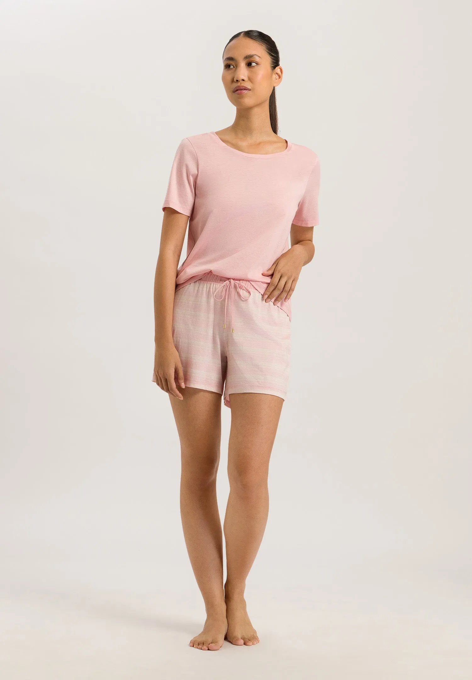 Laura Soft Cotton Modal Short Pajama Set | Coral Stripes 77657-2881