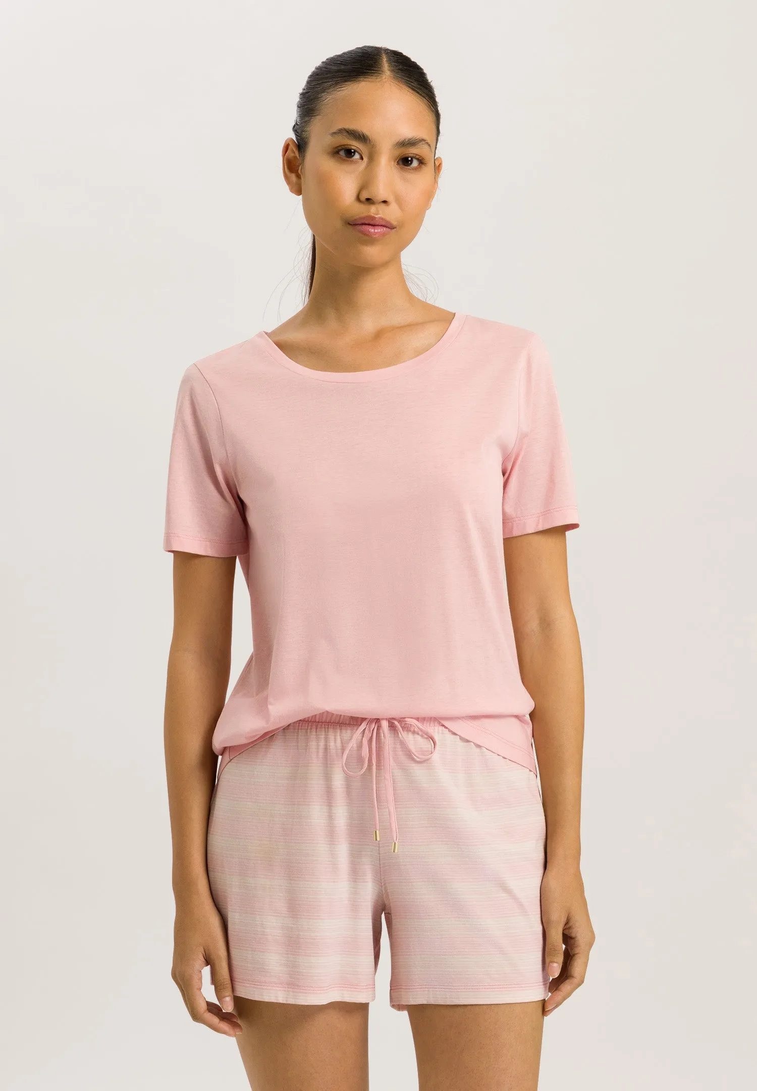 Laura Soft Cotton Modal Short Pajama Set | Coral Stripes 77657-2881