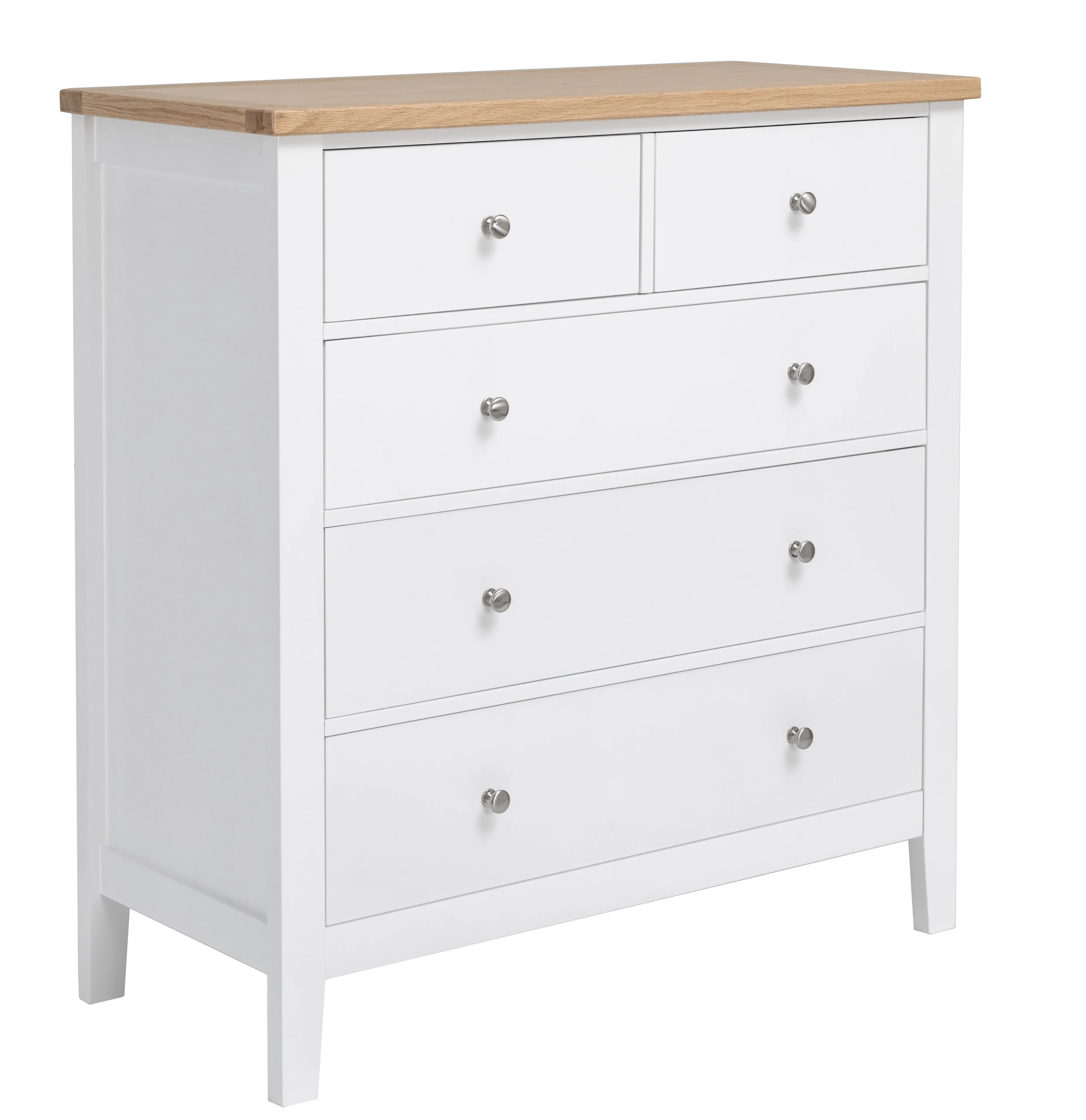 Leines 2 3 Chest of Drawers in White & Oak