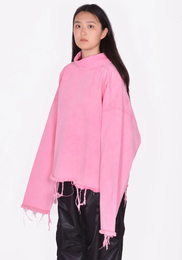 LIBERAL YOUTH MINISTRY LYM05T121 OVERSIZED DENIM SHIRT POLAR PINK