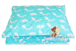 Little Fox in Teal -  Babycuddleph Toddlers kit (Pillow & Blanket)