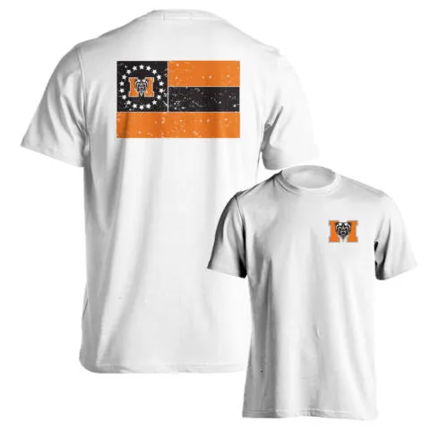 Mercer University Bears MU State Flag with Logo Adult Short Sleeve T-Shirt Tee