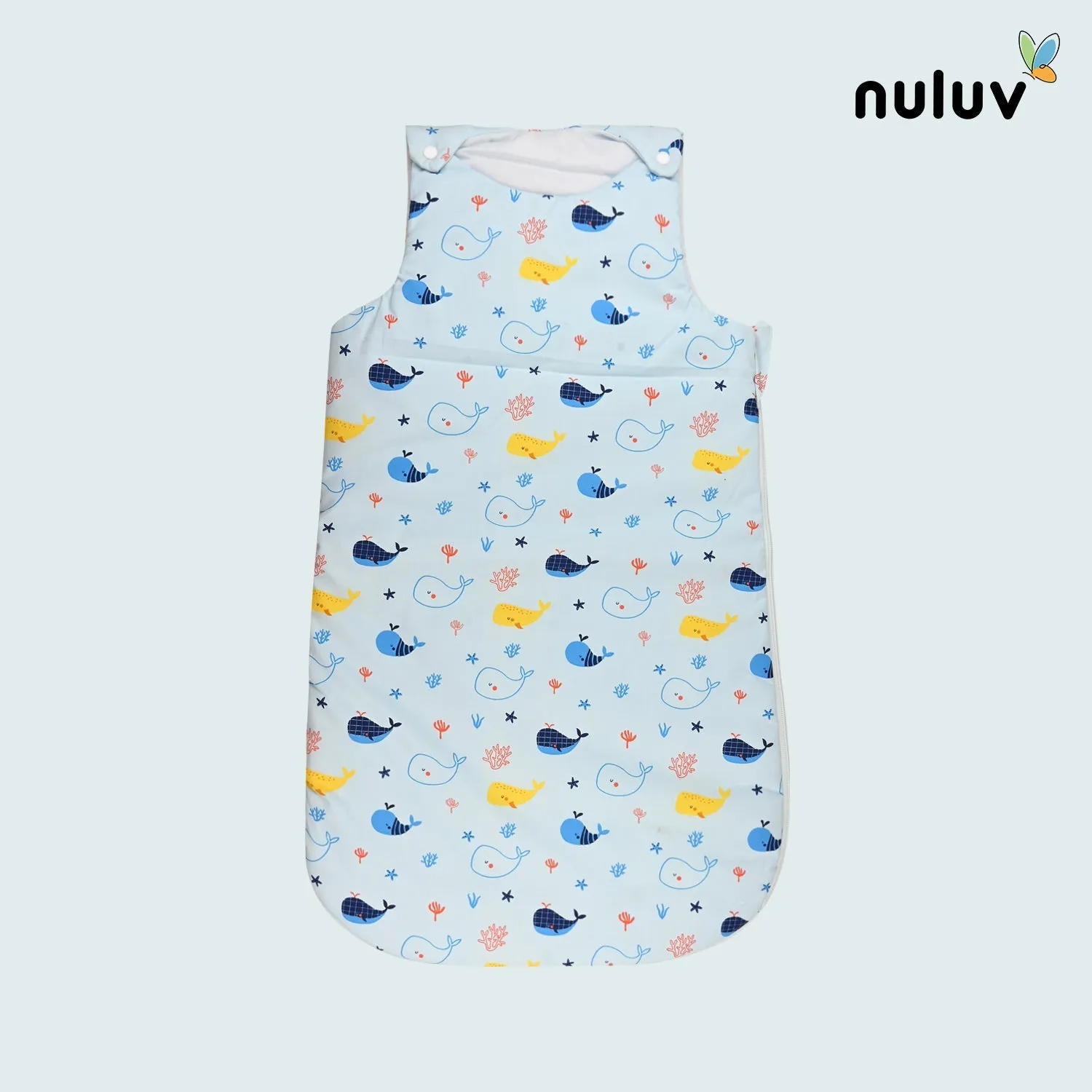 Nuluv Lt Blue Sleeping Bag 100 % Organic Cotton with Antimicrobial Finish