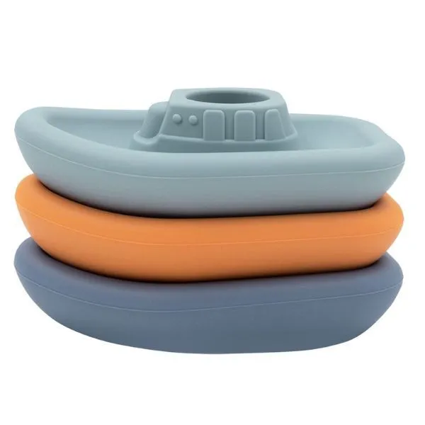 Playground 3pk Silicone Stacking Tubtime Tug Boats