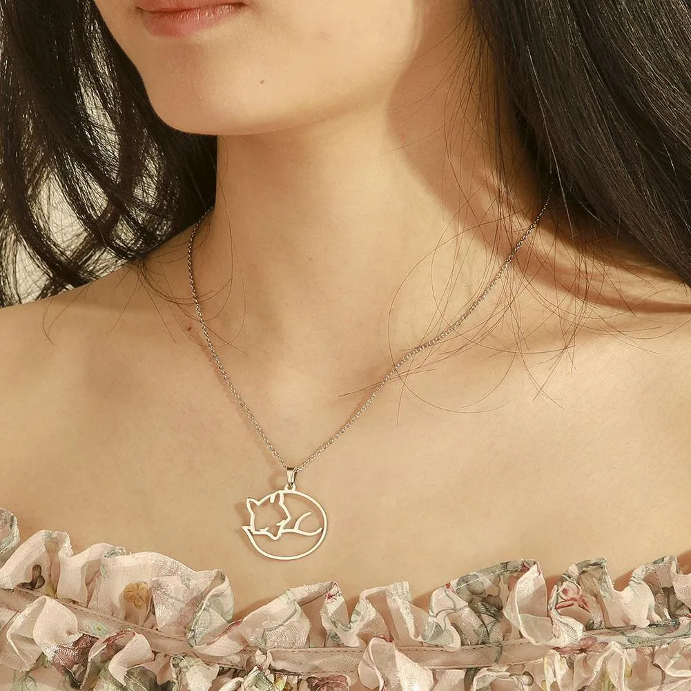 Sleeping Fox Minimalist Necklace