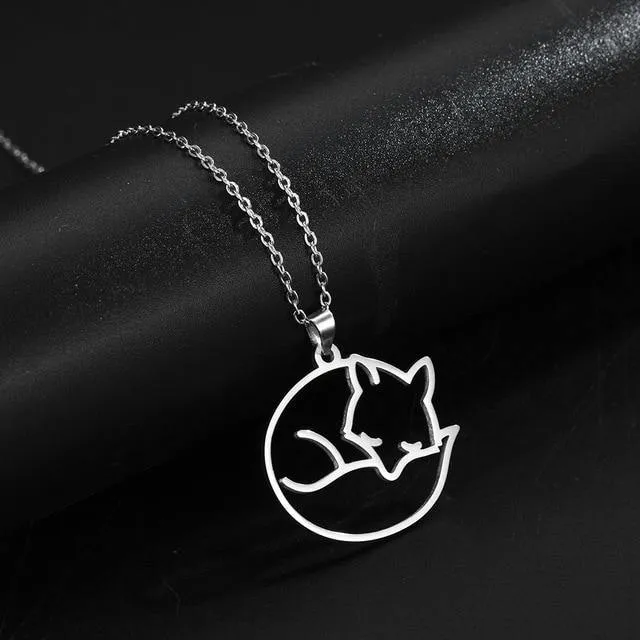 Sleeping Fox Minimalist Necklace