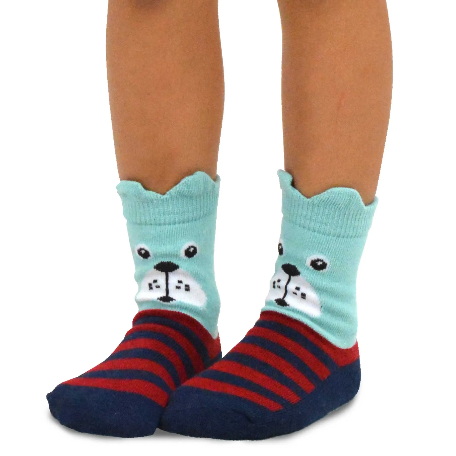 TeeHee Socks Kid's Casual Cotton Short Crew Dog Face 6-Pack (70930)