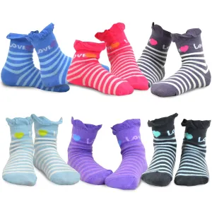 TeeHee Socks Kid's Casual Cotton Short Crew Love 6-Pack (70216)