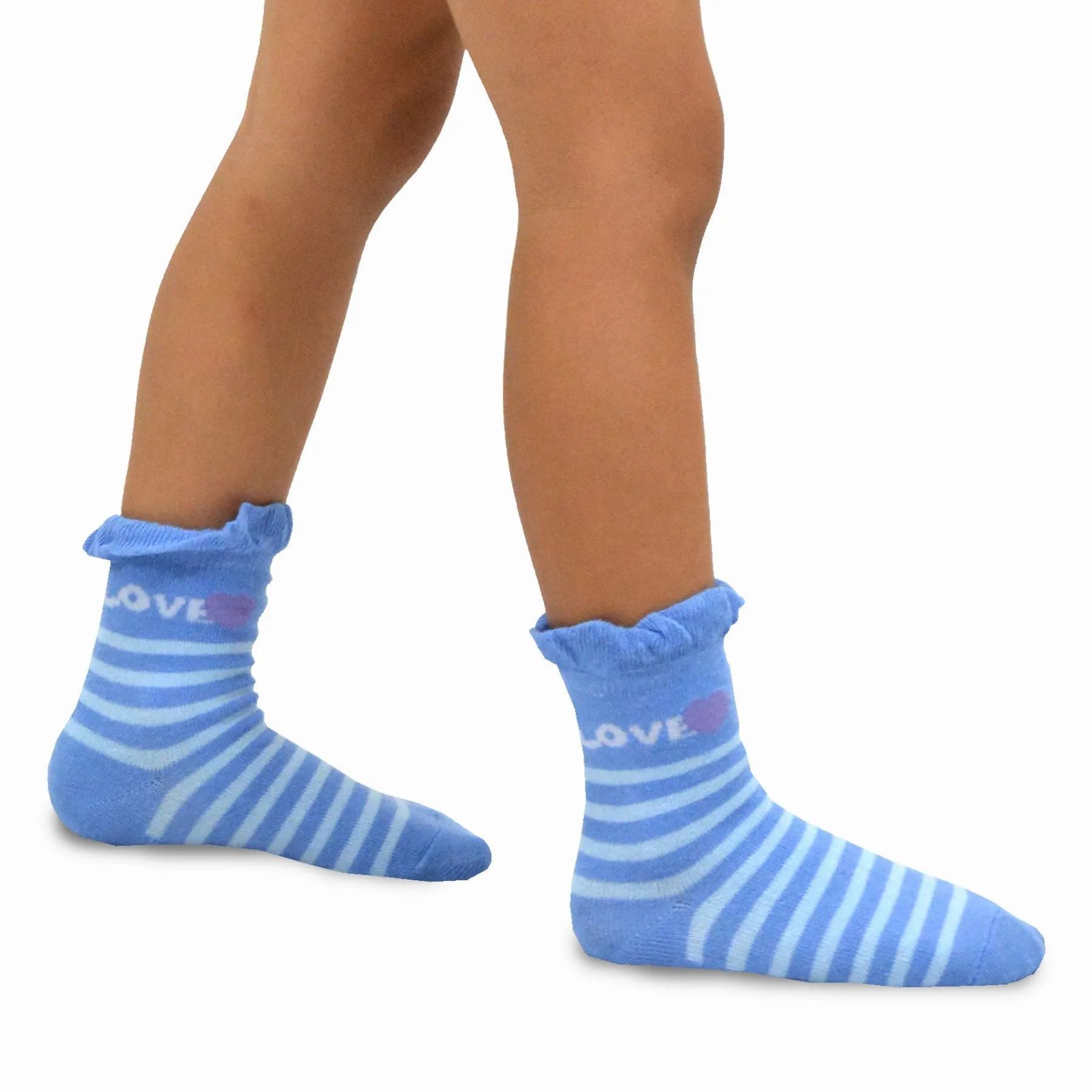 TeeHee Socks Kid's Casual Cotton Short Crew Love 6-Pack (70216)