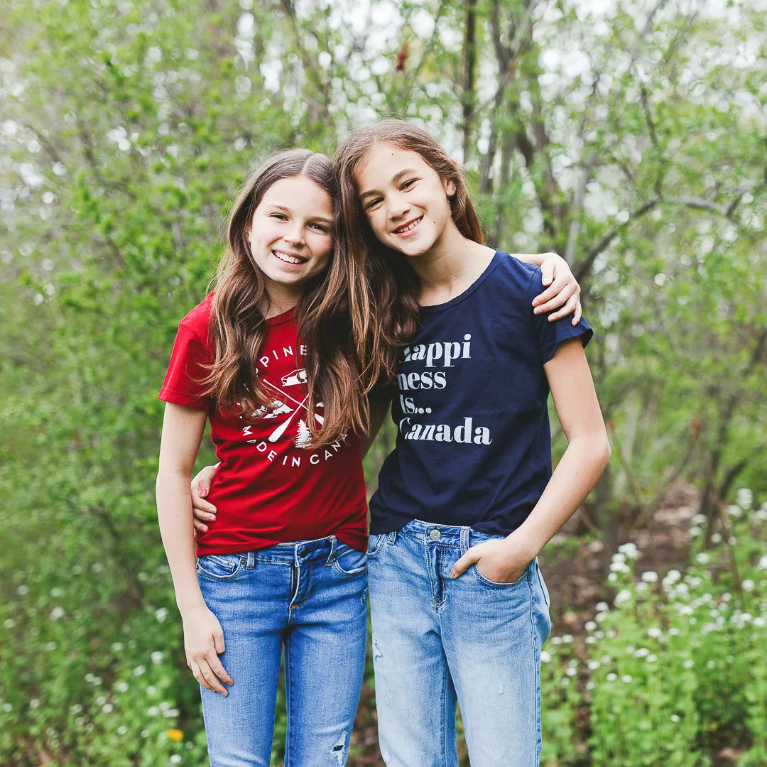 Youth Girls Happi T-Shirt, Navy