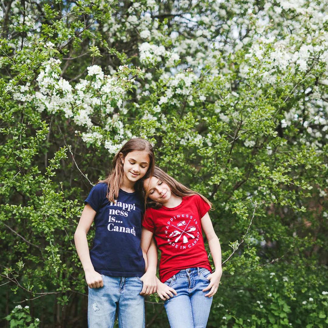 Youth Girls Happi T-Shirt, Navy